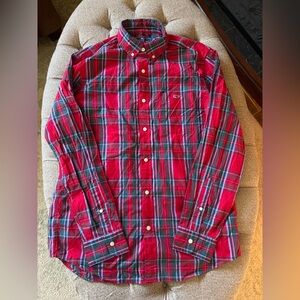 Vineyard Vines Red and Green Plaid Men's Shirt